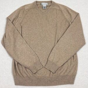 Vintage Paolo Mondo 100% 2 Ply Cashmere V-Neck Beige Sweater